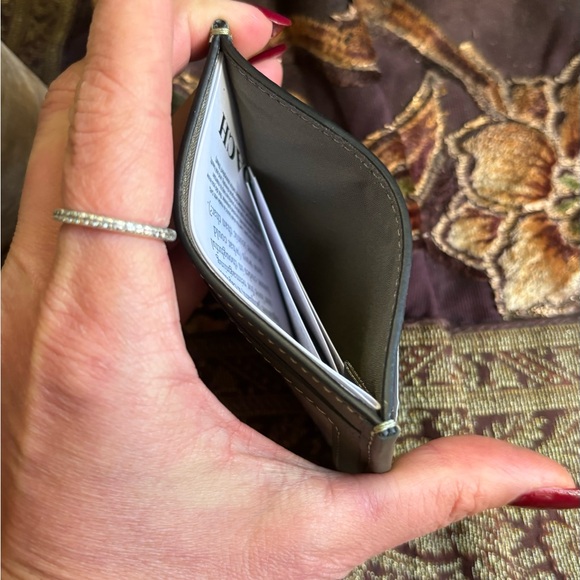 Authentic COACH Leather/Signature canvas UNISEX card case/ID - Picture 4 of 6